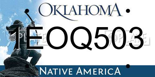 1EOQ503 Oklahoma License Plate