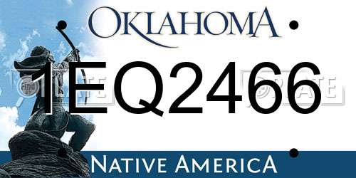 1EQ2466 Oklahoma License Plate