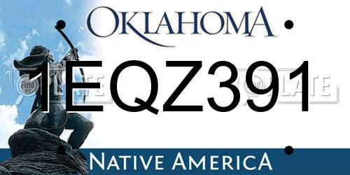 1EQZ391 Oklahoma License Plate
