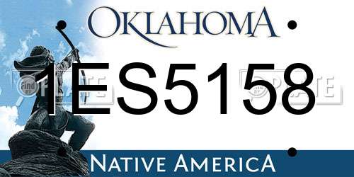 1ES5158 Oklahoma License Plate