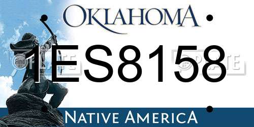 1ES8158 Oklahoma License Plate