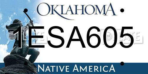 1ESA605 Oklahoma License Plate
