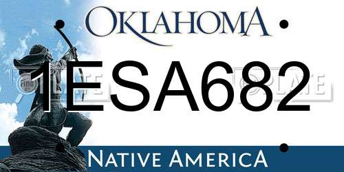 1ESA682 Oklahoma License Plate