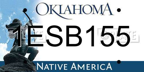 1ESB155 Oklahoma License Plate