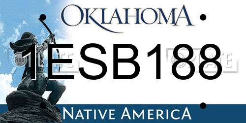 1ESB188 Oklahoma License Plate