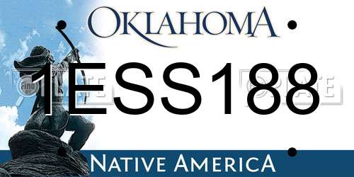 1ESS188 Oklahoma License Plate