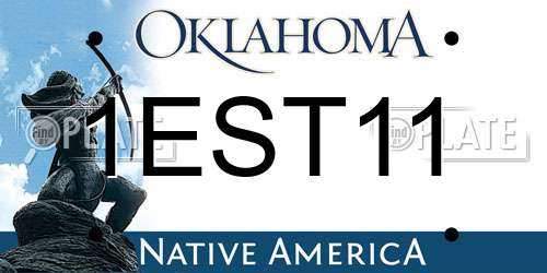 1EST11 Oklahoma License Plate