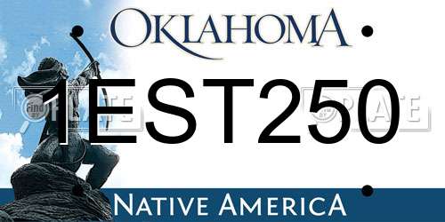 1EST250 Oklahoma License Plate
