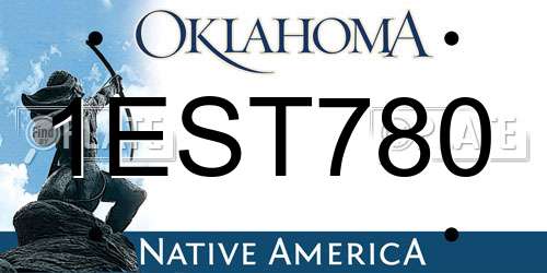 1EST780 Oklahoma License Plate