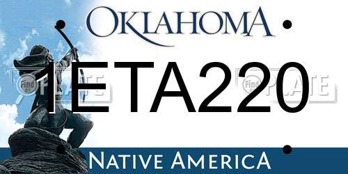 1ETA220 Oklahoma License Plate