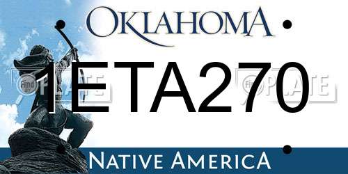 1ETA270 Oklahoma License Plate