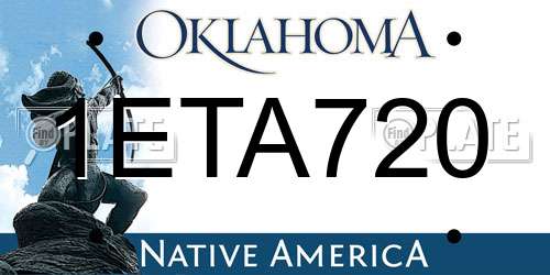 1ETA720 Oklahoma License Plate