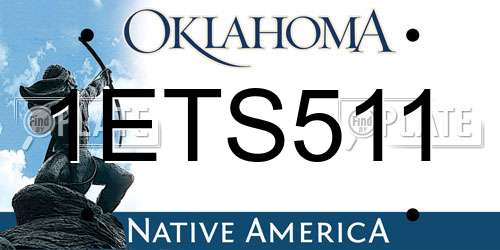 1ETS511 Oklahoma License Plate