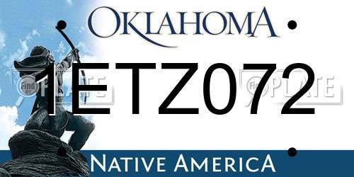 1ETZ072 Oklahoma License Plate