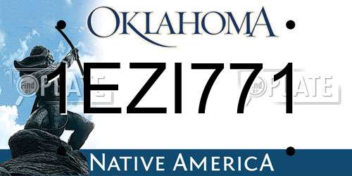 1EZI771 Oklahoma License Plate