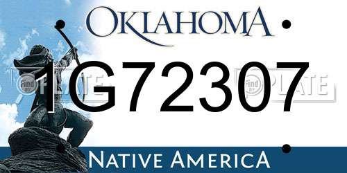 1G72307 Oklahoma License Plate