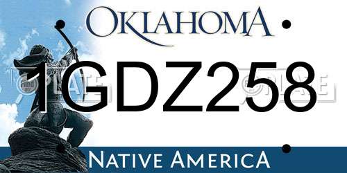 1GDZ258 Oklahoma License Plate