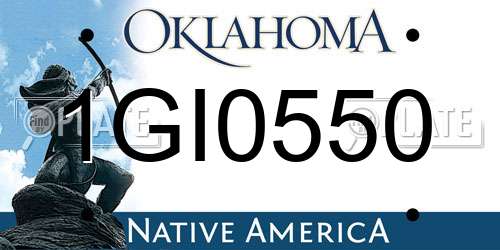 1GI0550 Oklahoma License Plate