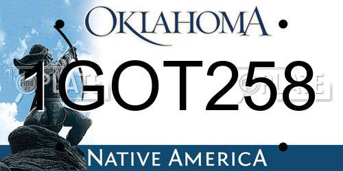 1GOT258 Oklahoma License Plate
