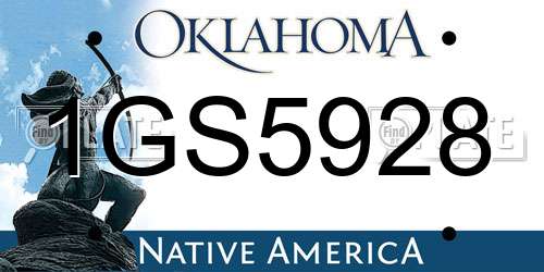 1GS5928 Oklahoma License Plate