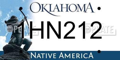 1HN212 Oklahoma License Plate