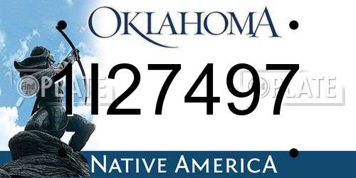 1I27497 Oklahoma License Plate
