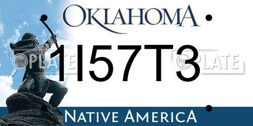1I57T3 Oklahoma License Plate