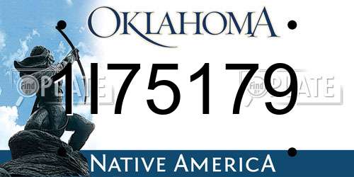 1I75179 Oklahoma License Plate