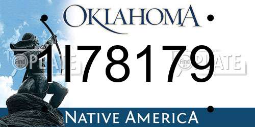 1I78179 Oklahoma License Plate