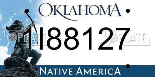 1I88127 Oklahoma License Plate
