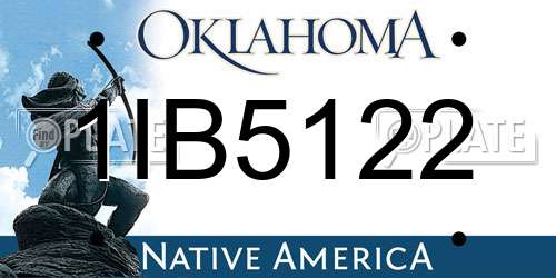 1IB5122 Oklahoma License Plate
