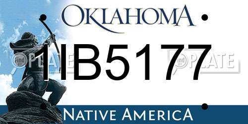 1IB5177 Oklahoma License Plate