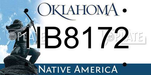 1IB8172 Oklahoma License Plate