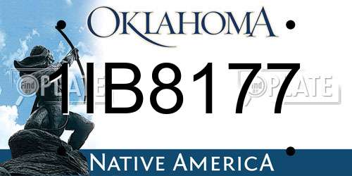 1IB8177 Oklahoma License Plate
