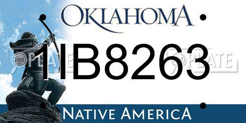 1IB8263 Oklahoma License Plate