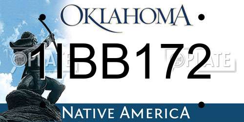 1IBB172 Oklahoma License Plate