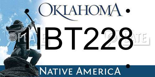 1IBT228 Oklahoma License Plate