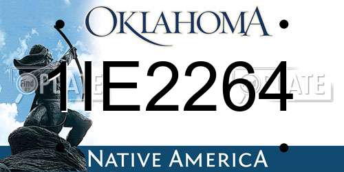 1IE2264 Oklahoma License Plate