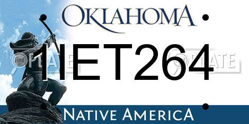 1IET264 Oklahoma License Plate