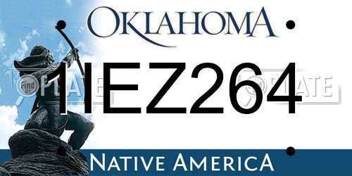 1IEZ264 Oklahoma License Plate