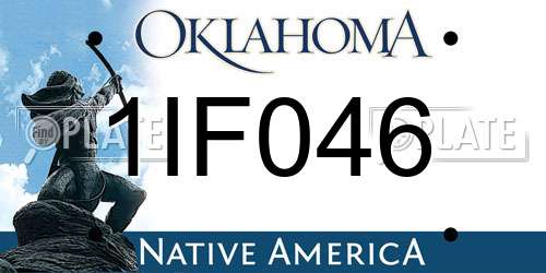 1IF046 Oklahoma License Plate