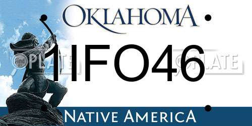 1IFO46 Oklahoma License Plate