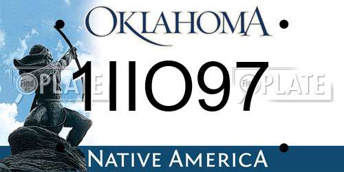 1IIO97 Oklahoma License Plate