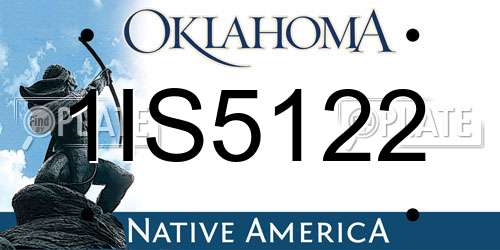 1IS5122 Oklahoma License Plate