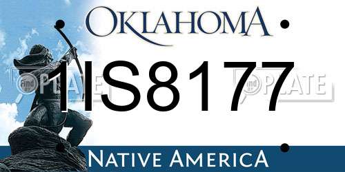 1IS8177 Oklahoma License Plate
