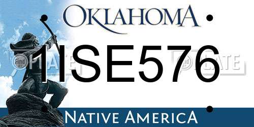 1ISE576 Oklahoma License Plate