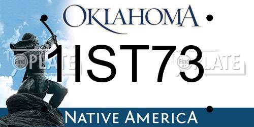 1IST73 Oklahoma License Plate