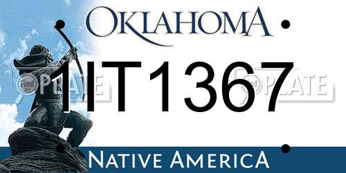 1IT1367 Oklahoma License Plate