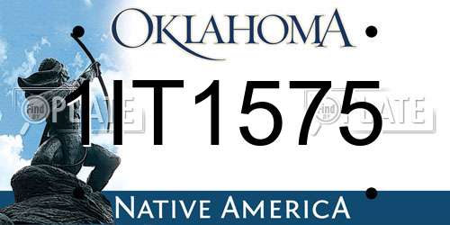 1IT1575 Oklahoma License Plate