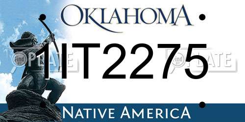 1IT2275 Oklahoma License Plate